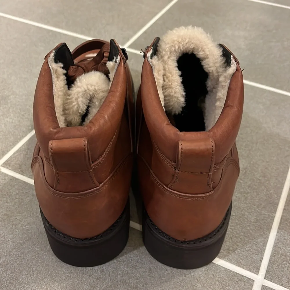 Coach New York Tompkins boots mens G1074 new saddle size 11.5 leather shearling_5